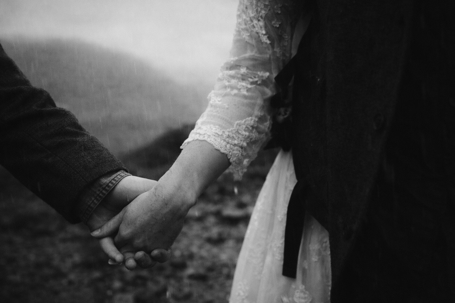 elopement in scotland couple holding hands
