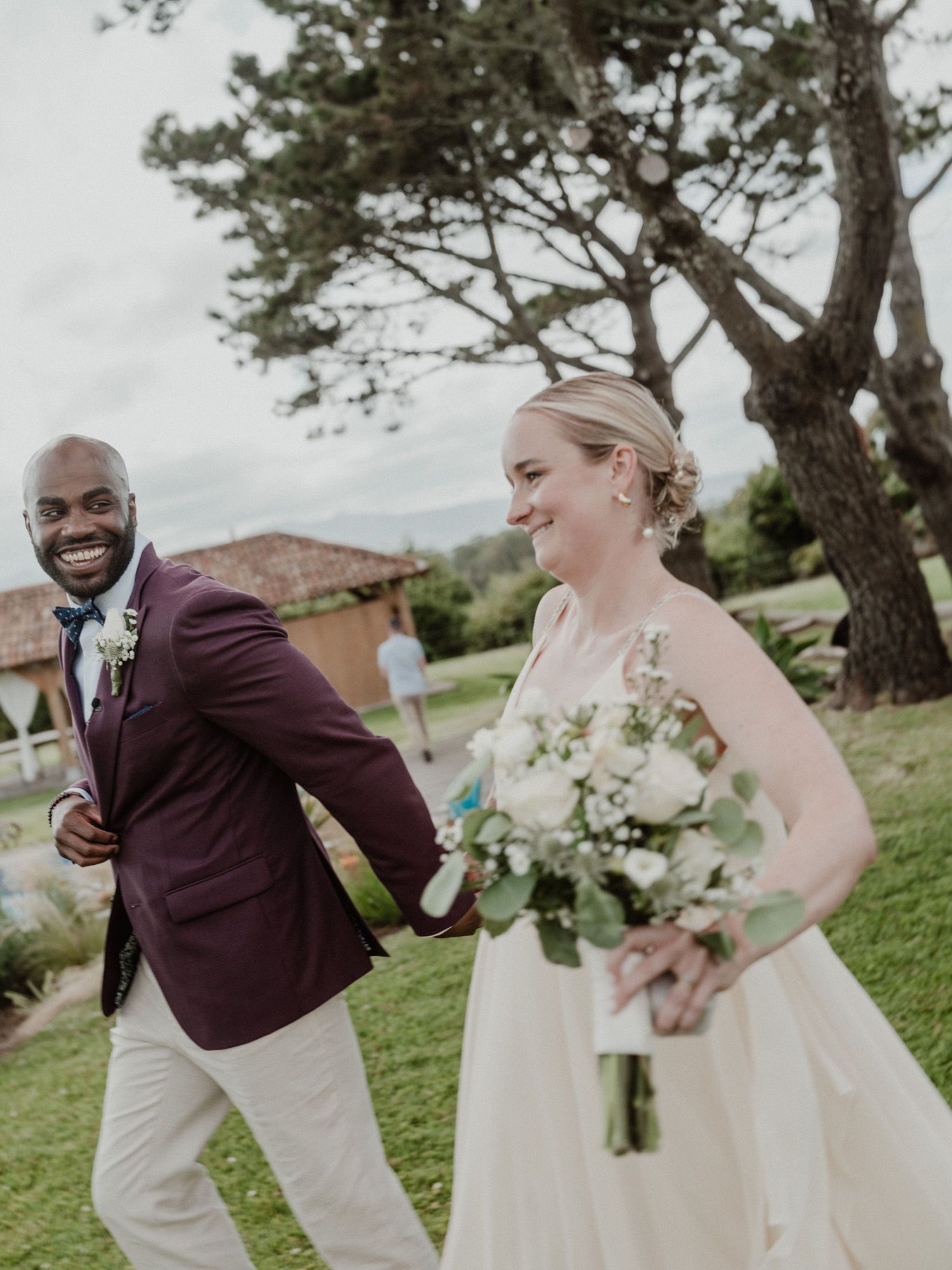elopement in portugal intimate wedding documentary couple walking hand in hand