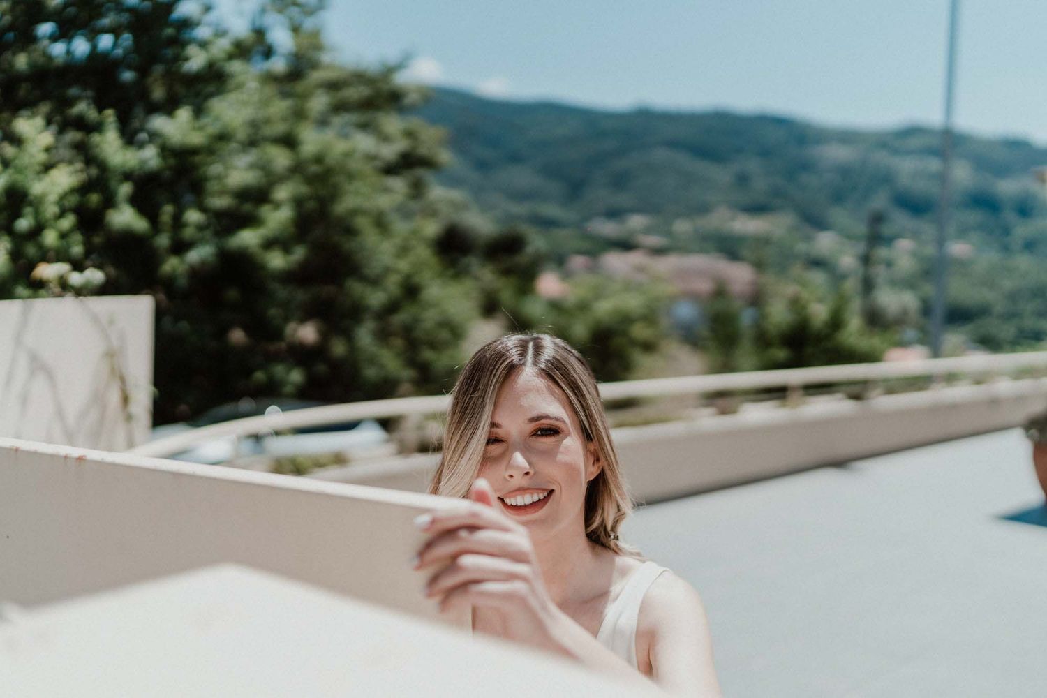 bride portrait during destination wedding in portugal