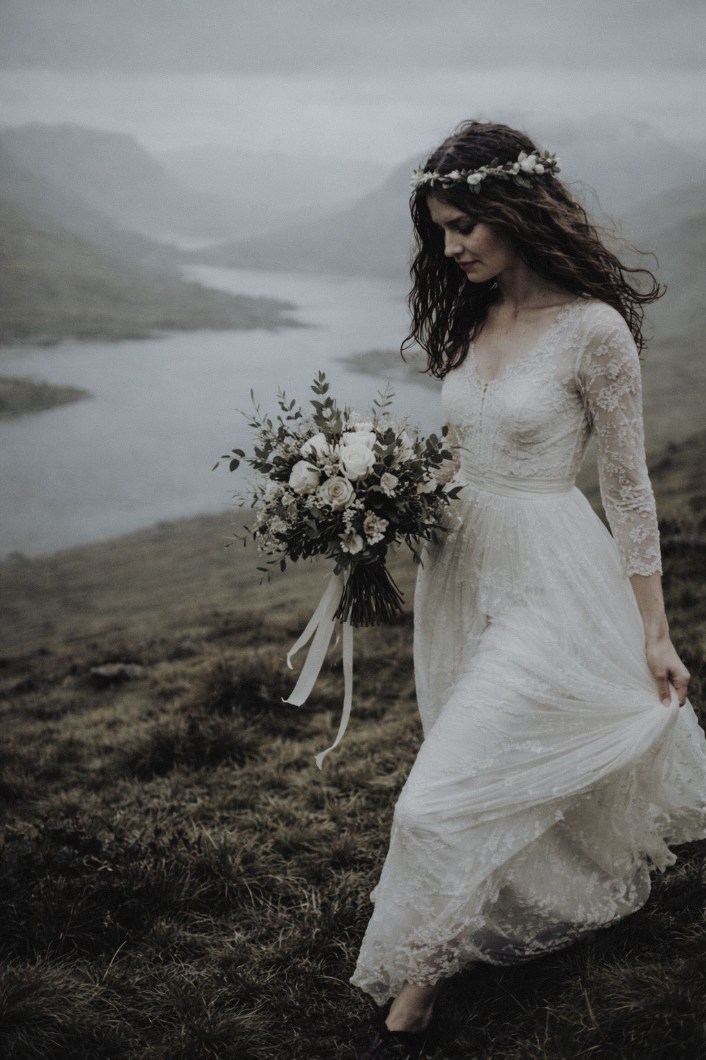 scotland elopement bride portrait in nature