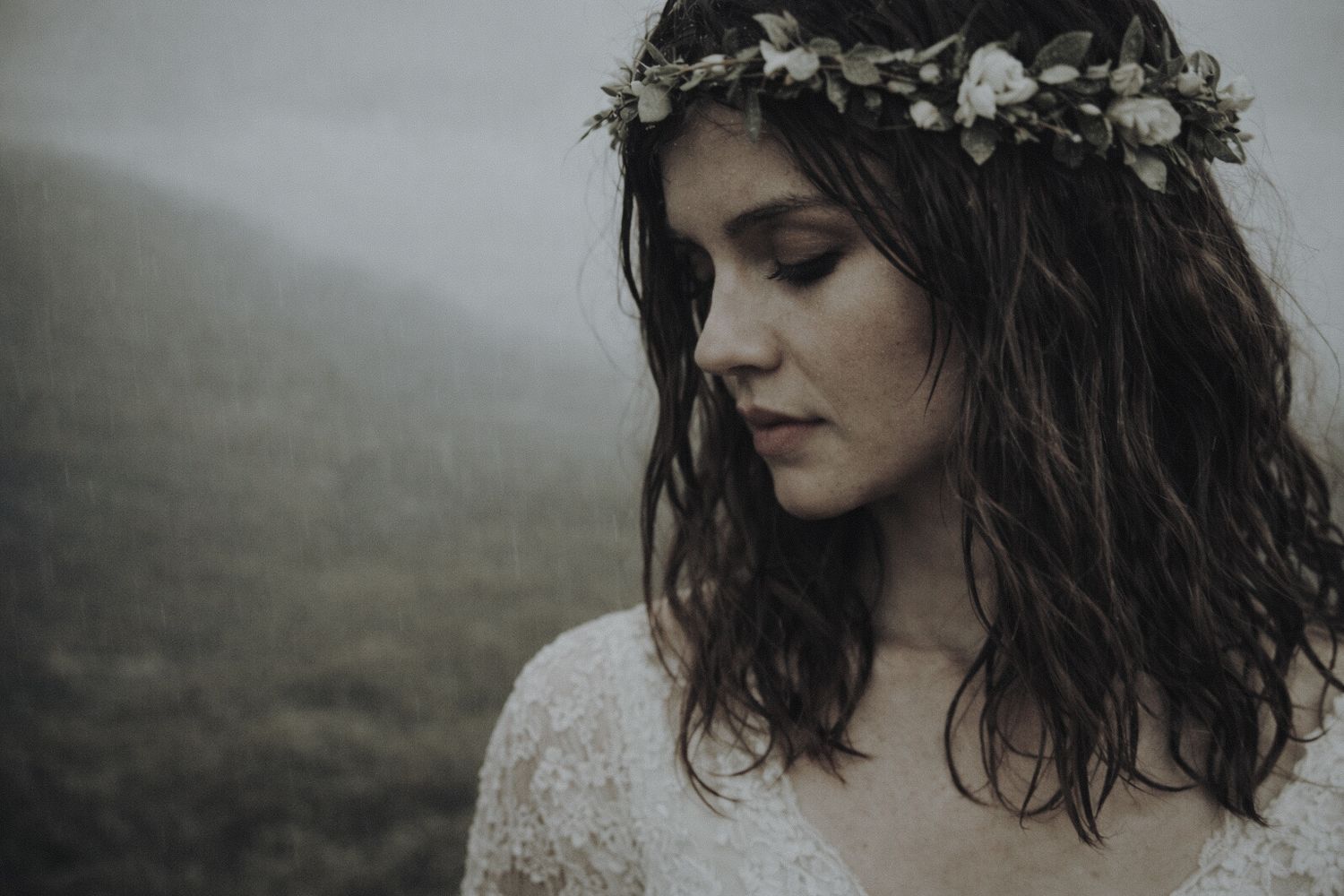 scotland elopement bride portrait in nature
