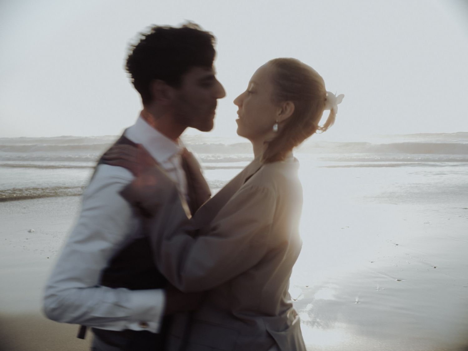 Los Angeles wedding videographer elopement couple on beach