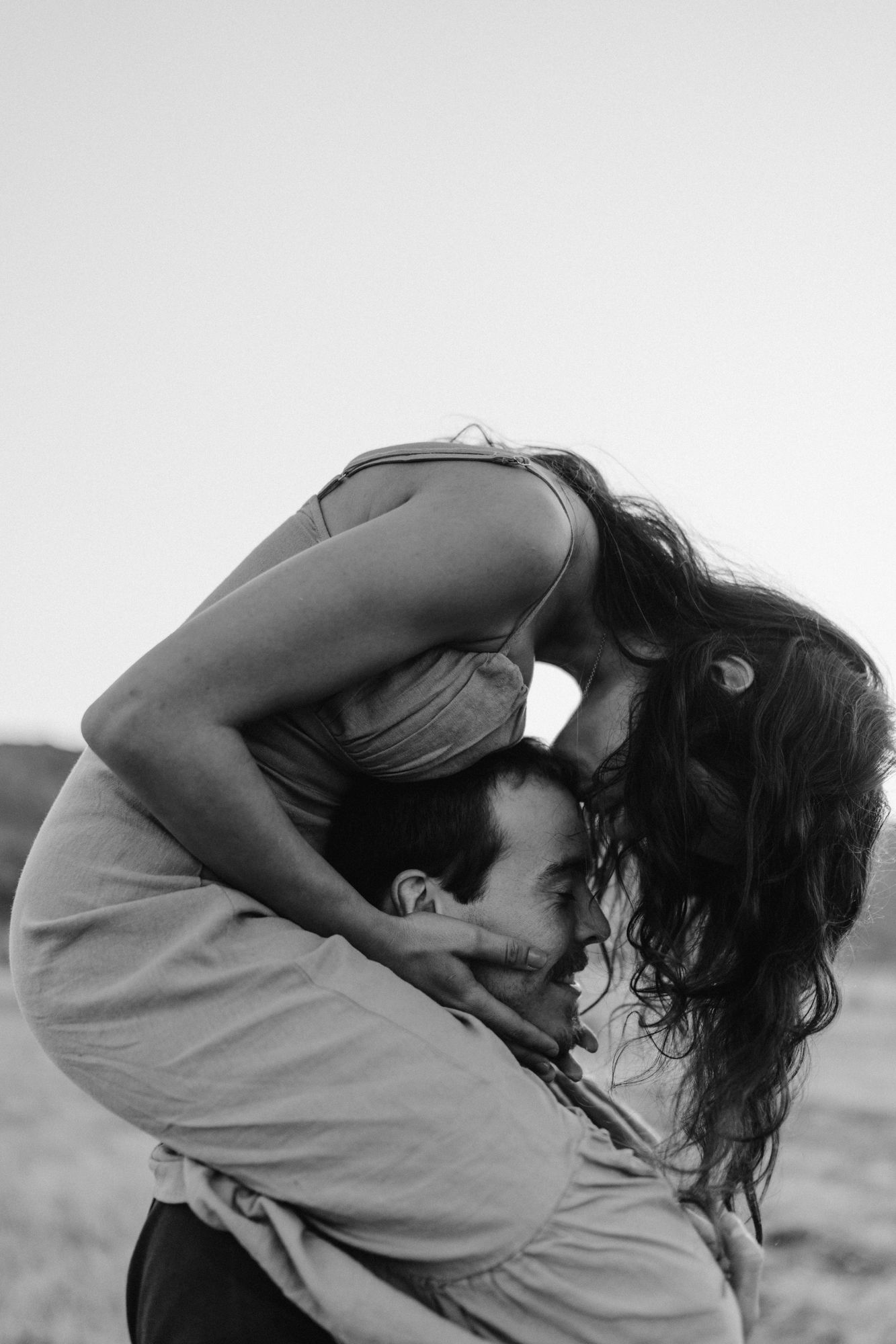 Elopement in Portugal - playful couple moment captured by a Portugal Wedding Photographers