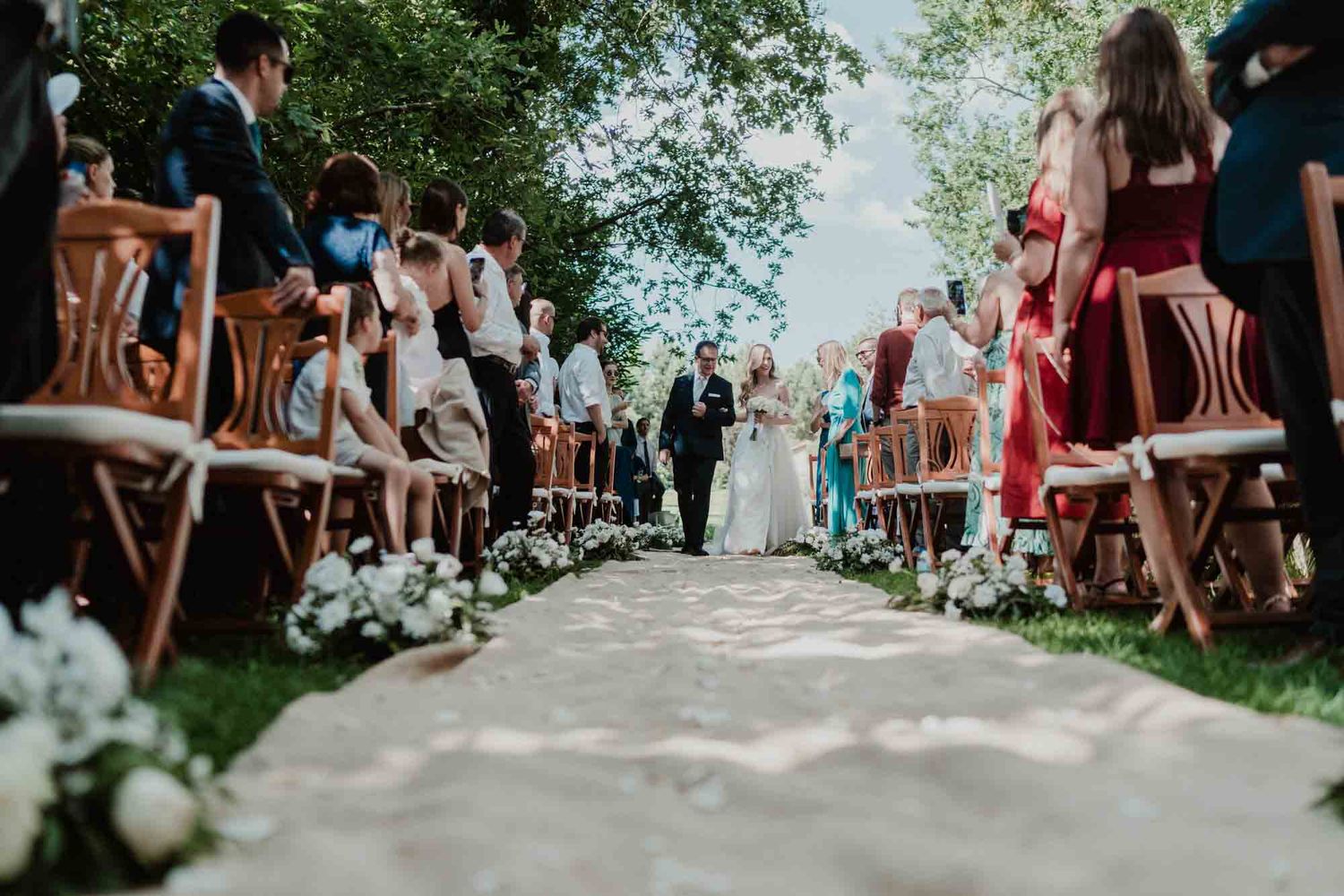 outdoor wedding ceremony aisle at quinta da eira in penafiel portugal