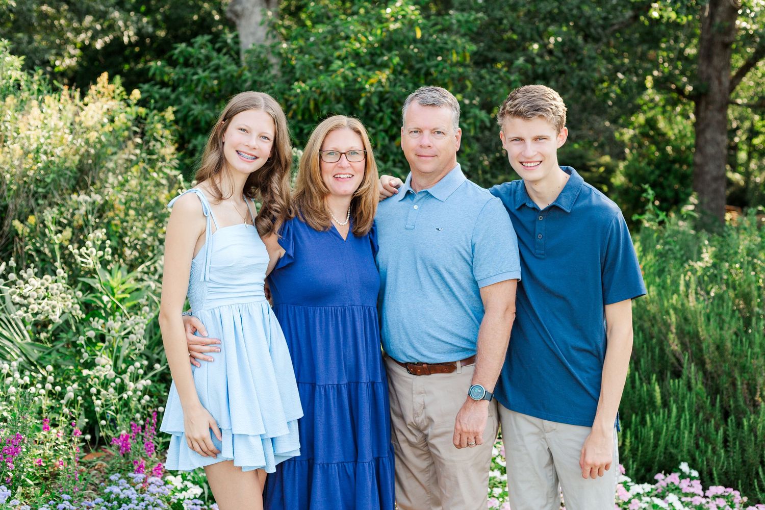 A family photo session at the Botanical Gardens in Clemson, SC