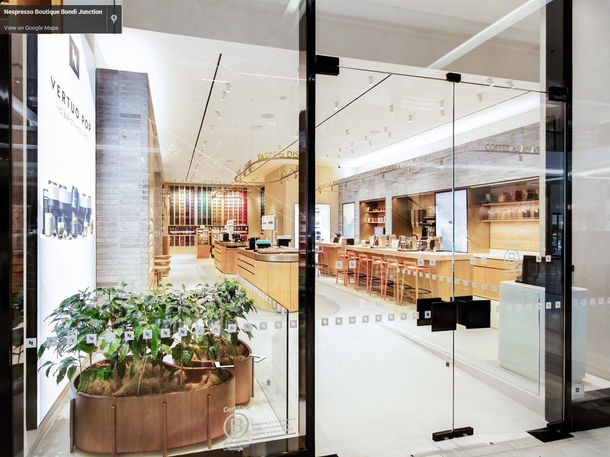 Google Maps street view inside Nespresso Boutique Bondi Junction