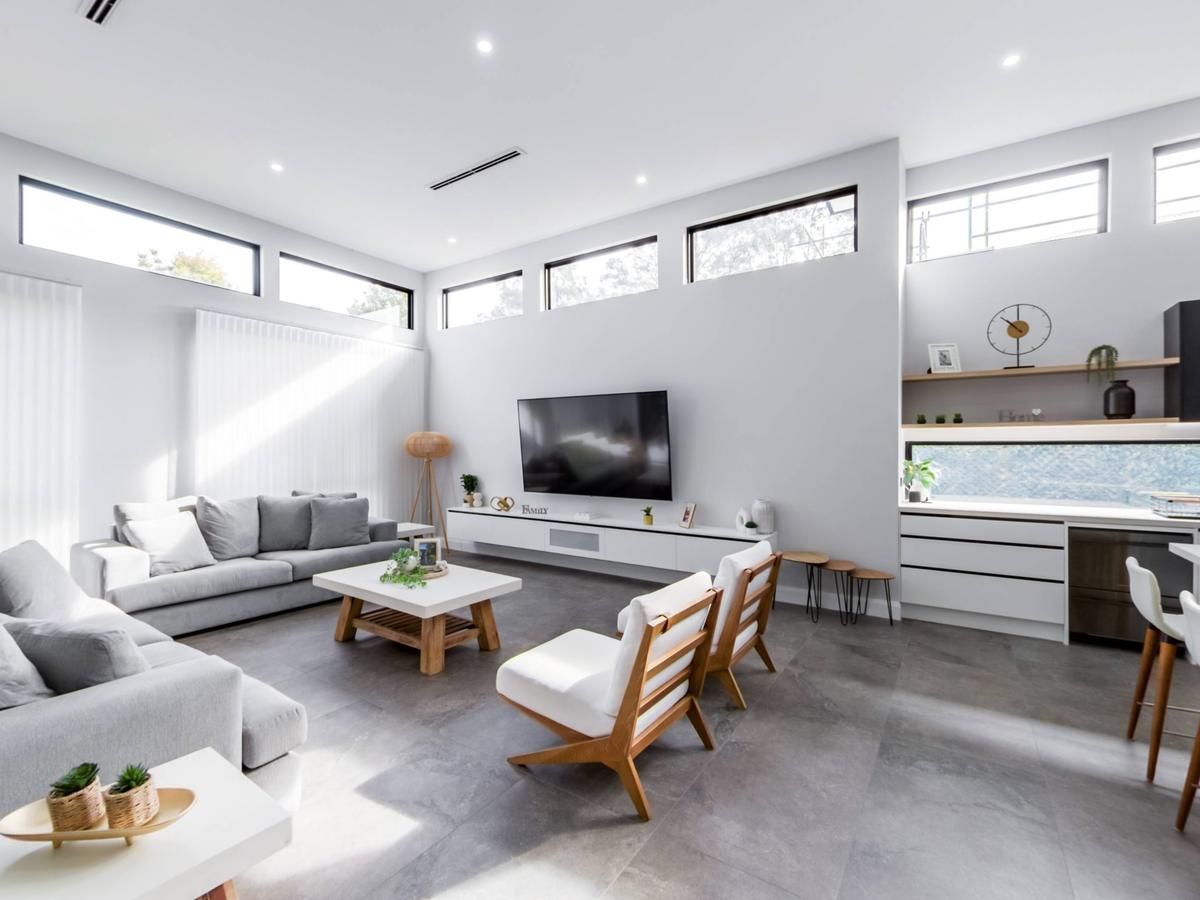 360 virtual tour, living room and kitchen
