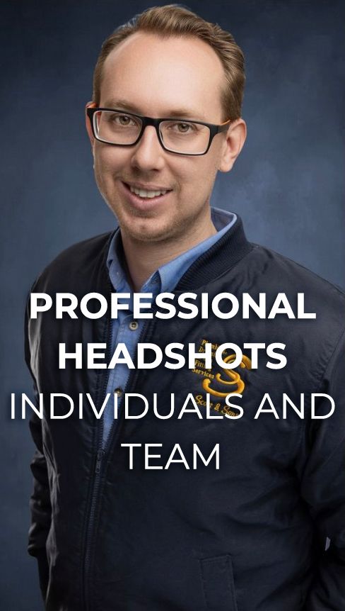 Professional headshot portraits against dark background showing person in business attire with glasses and warm smile.