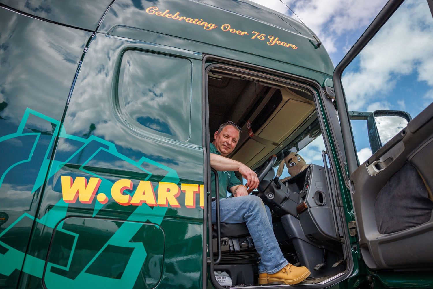 Jim Carter (Photographer) in a Scania truck