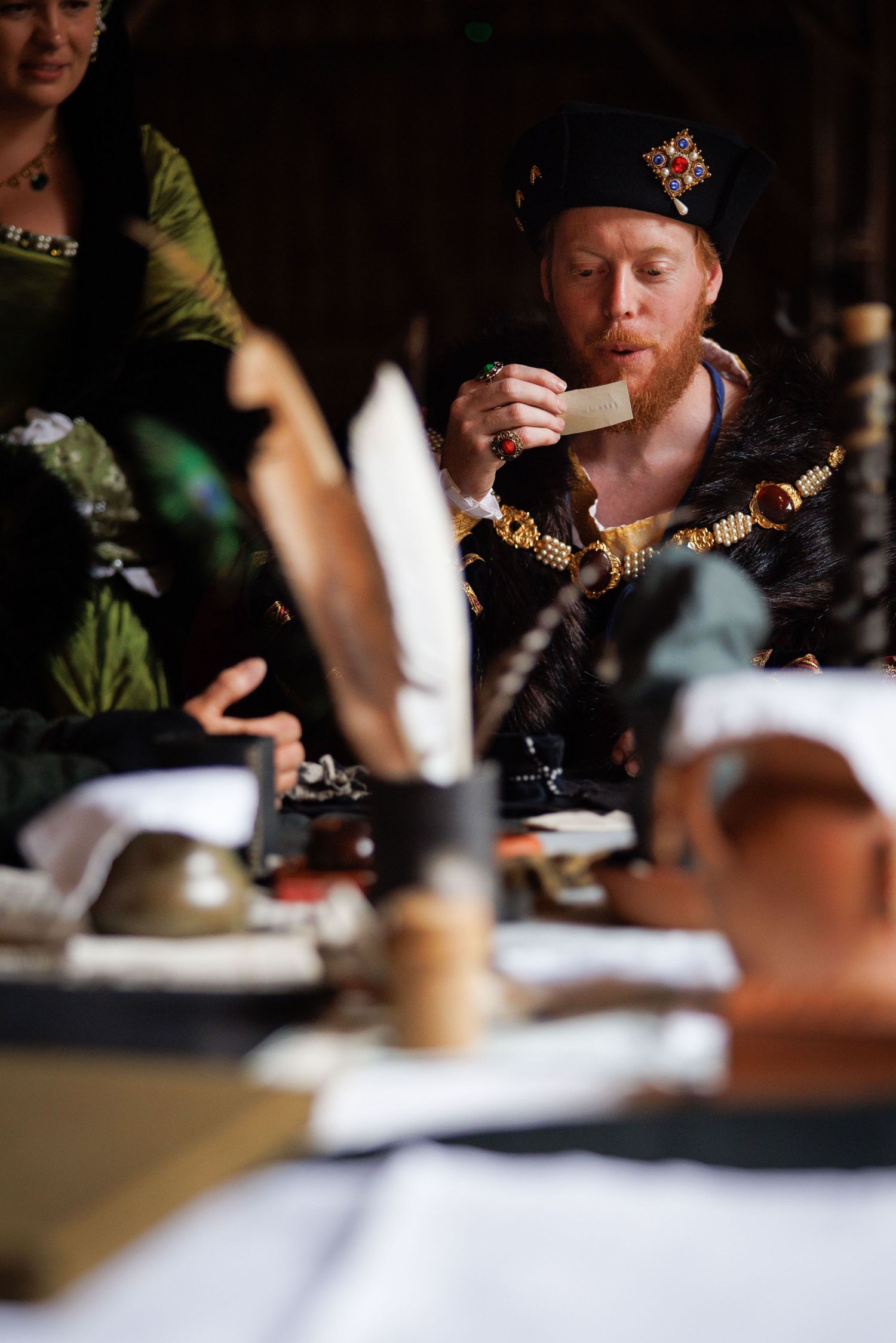 Man in Tudor costume
