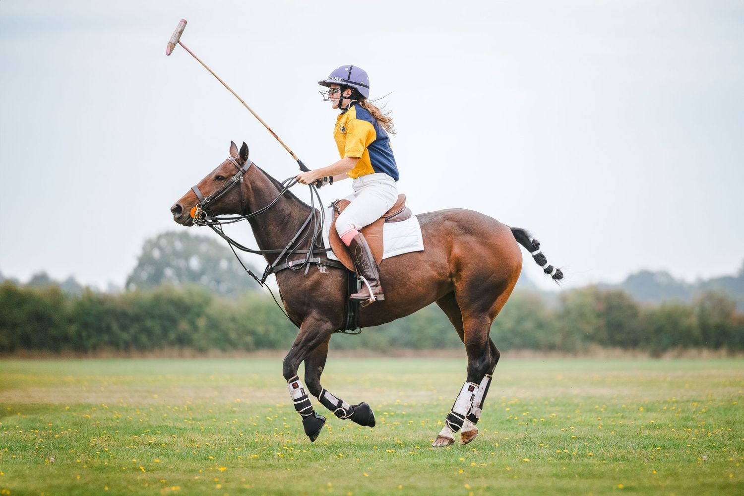 Lady playing polo