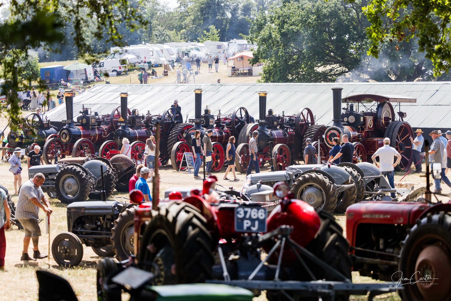 A line up of traction engines