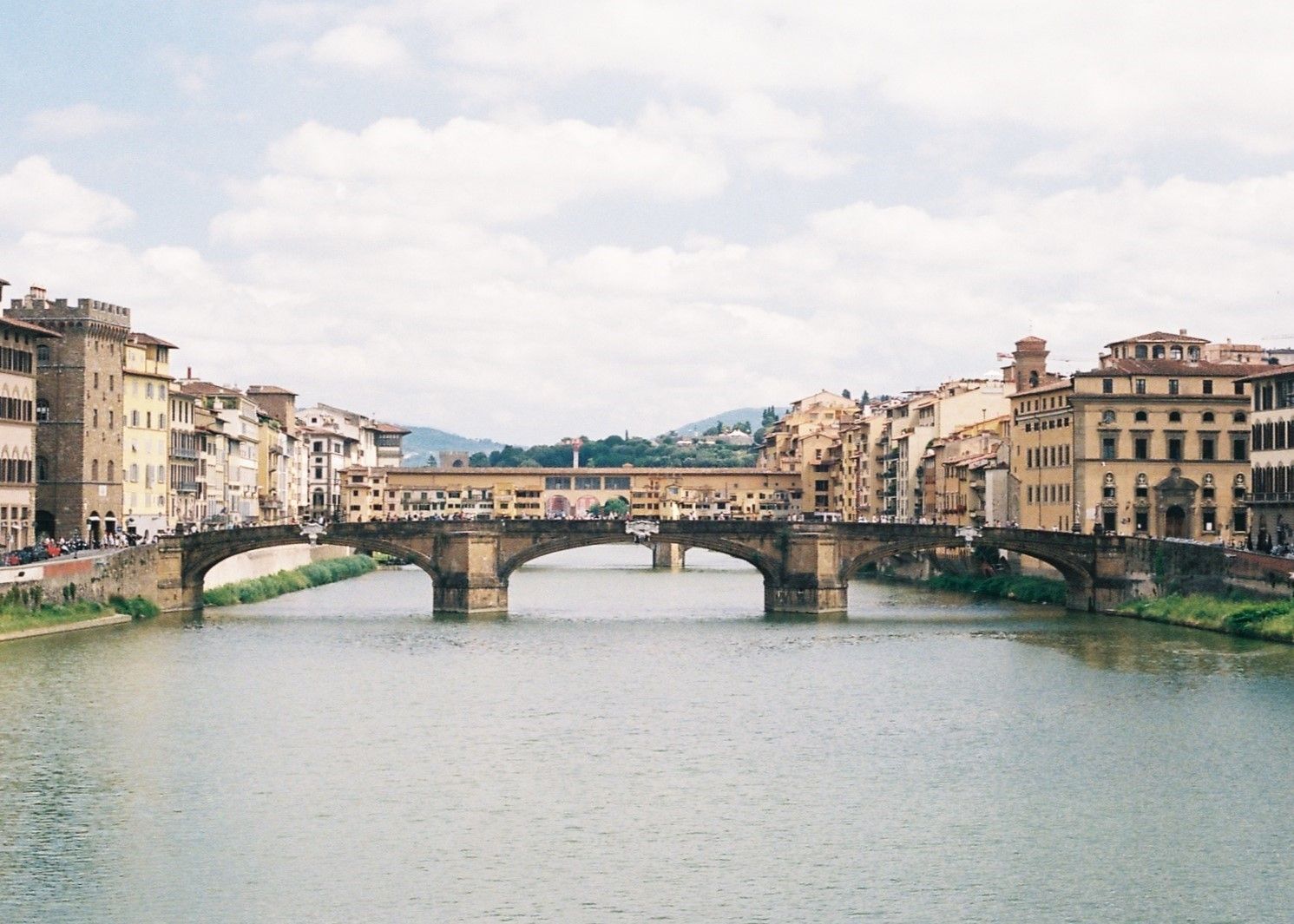 35mm film photograph across the Arno River, Florence, Italy