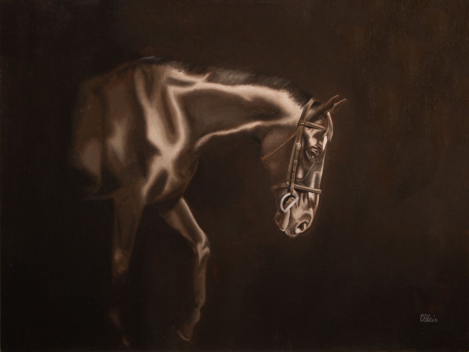 Donner Lou — oil painting by equine artist Olivia Blain, Wilmington NC