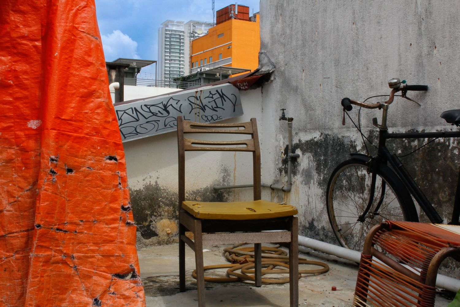 rooftop with chair