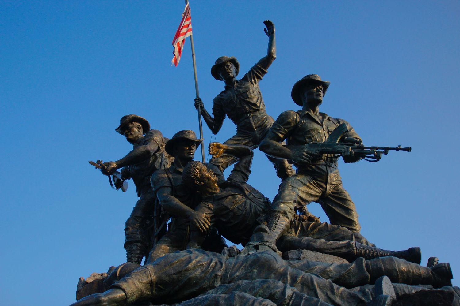 malaysian statues and flags