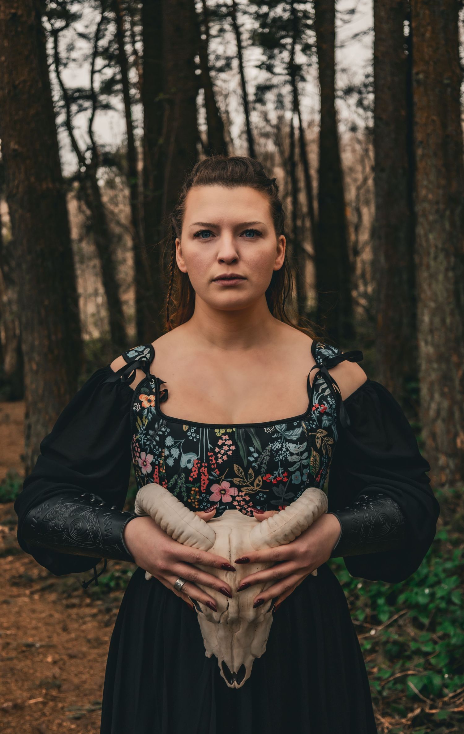 witch woodland photography photoshoot pagan Viking jewellery