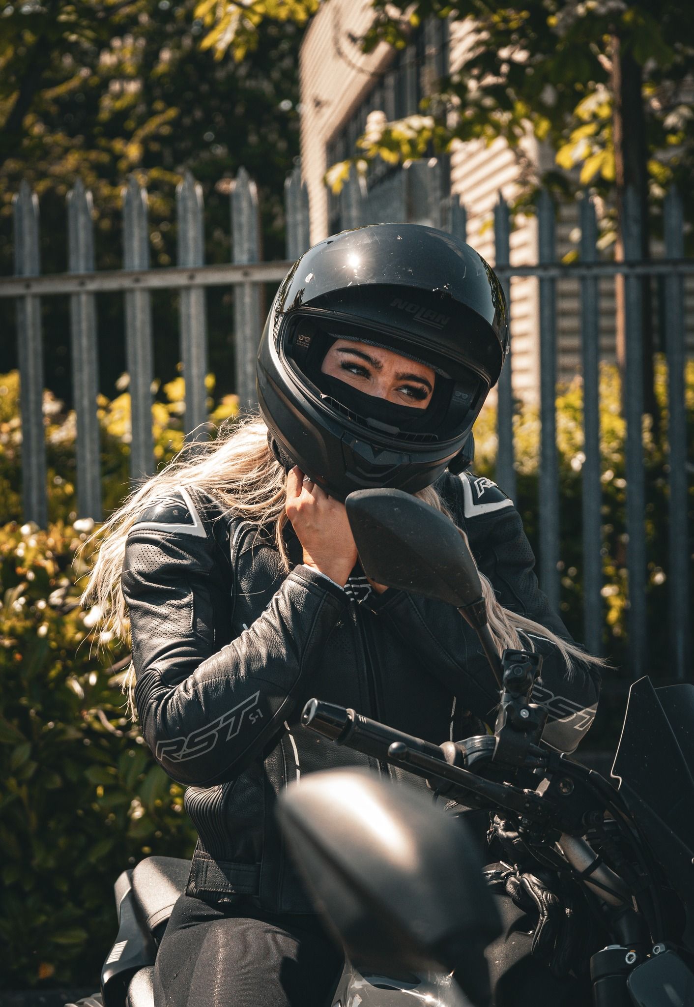 motorcycle photoshoot cinematic Creative motorcycle portraits custom build photographer automotive branding business female biker women