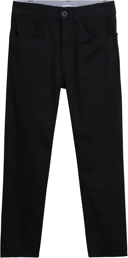 Black cropped pants displayed in a horizontal layout against white background.