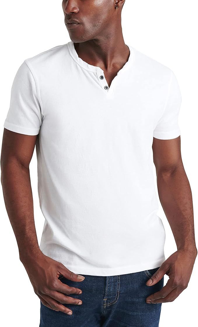 Cropped view of torso wearing white t-shirt and blue jeans in multiple poses against white background.