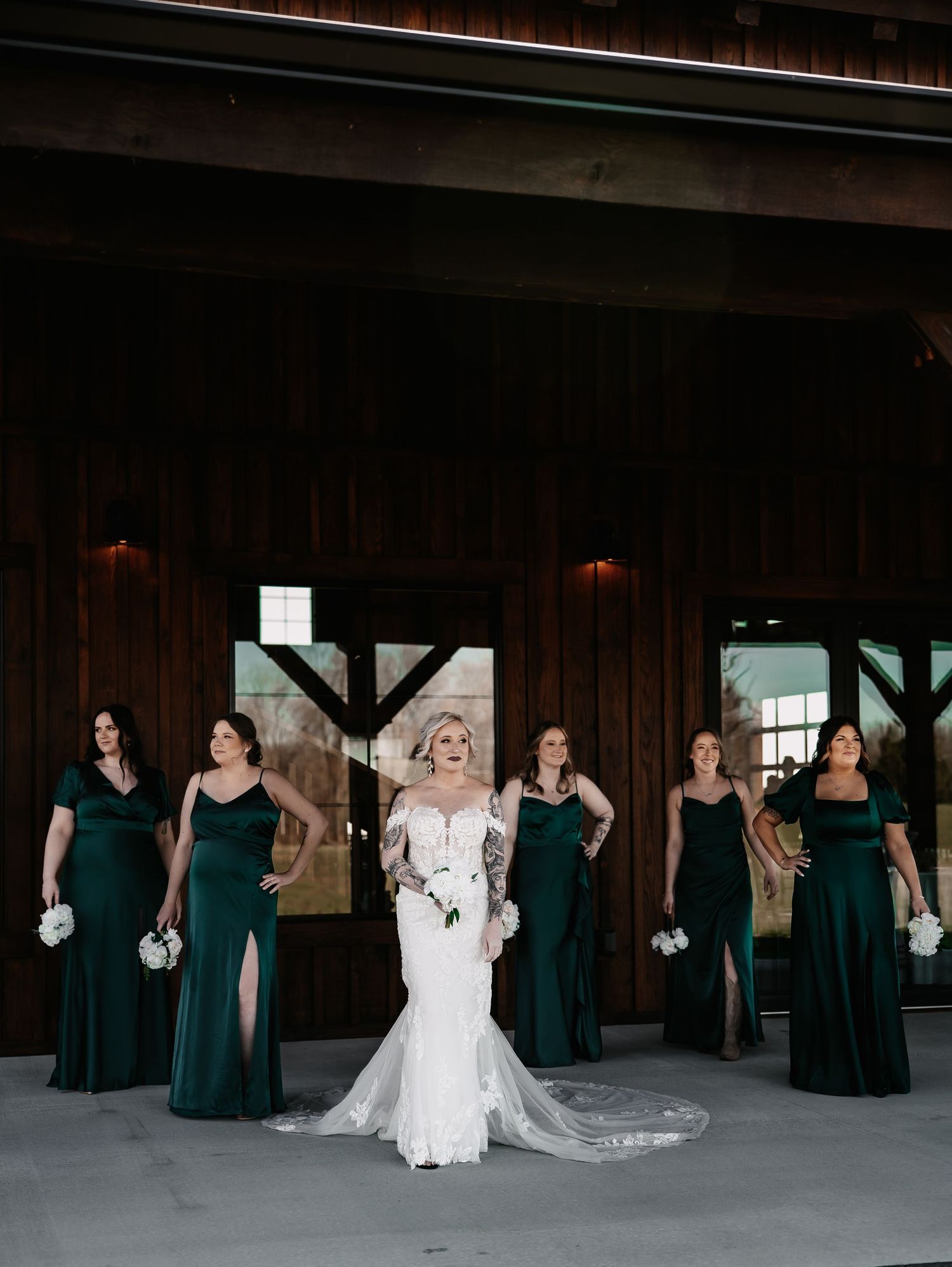 Bride with bridesmaids portraits by The Miller Edit - Nashville Wedding Photographers