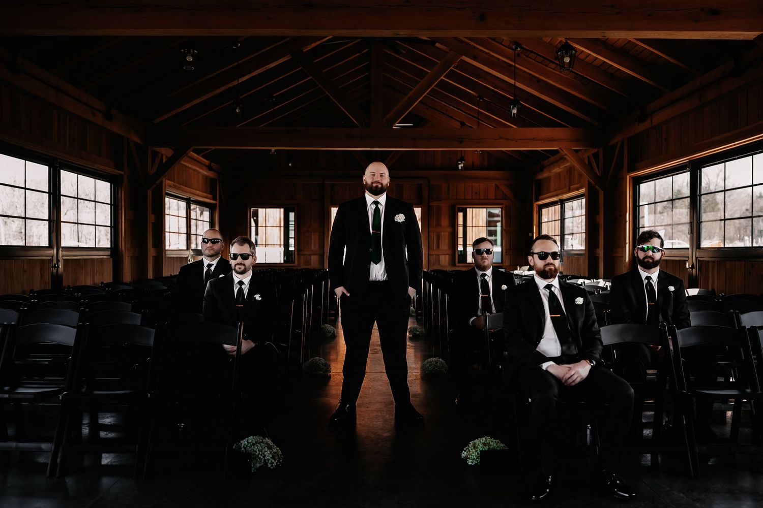Groom portrait with groomsmen by The Miller Edit - Nashville Wedding Photographers