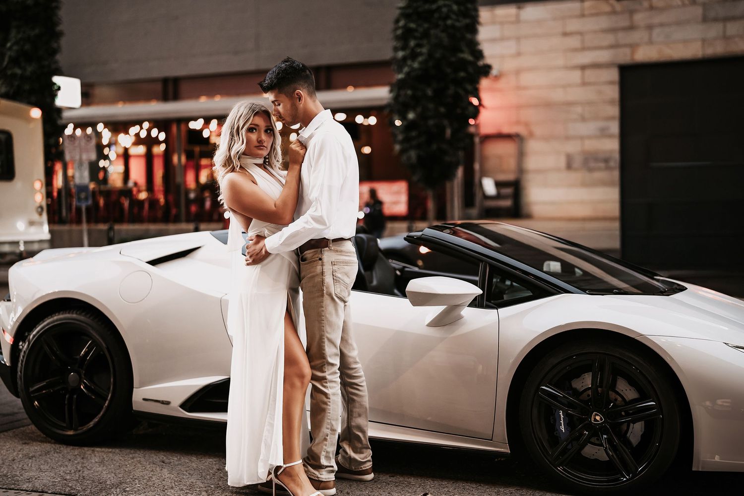 Engagement session in Downtown Nashville with Lamborghini - Nashville and 30A wedding photographers