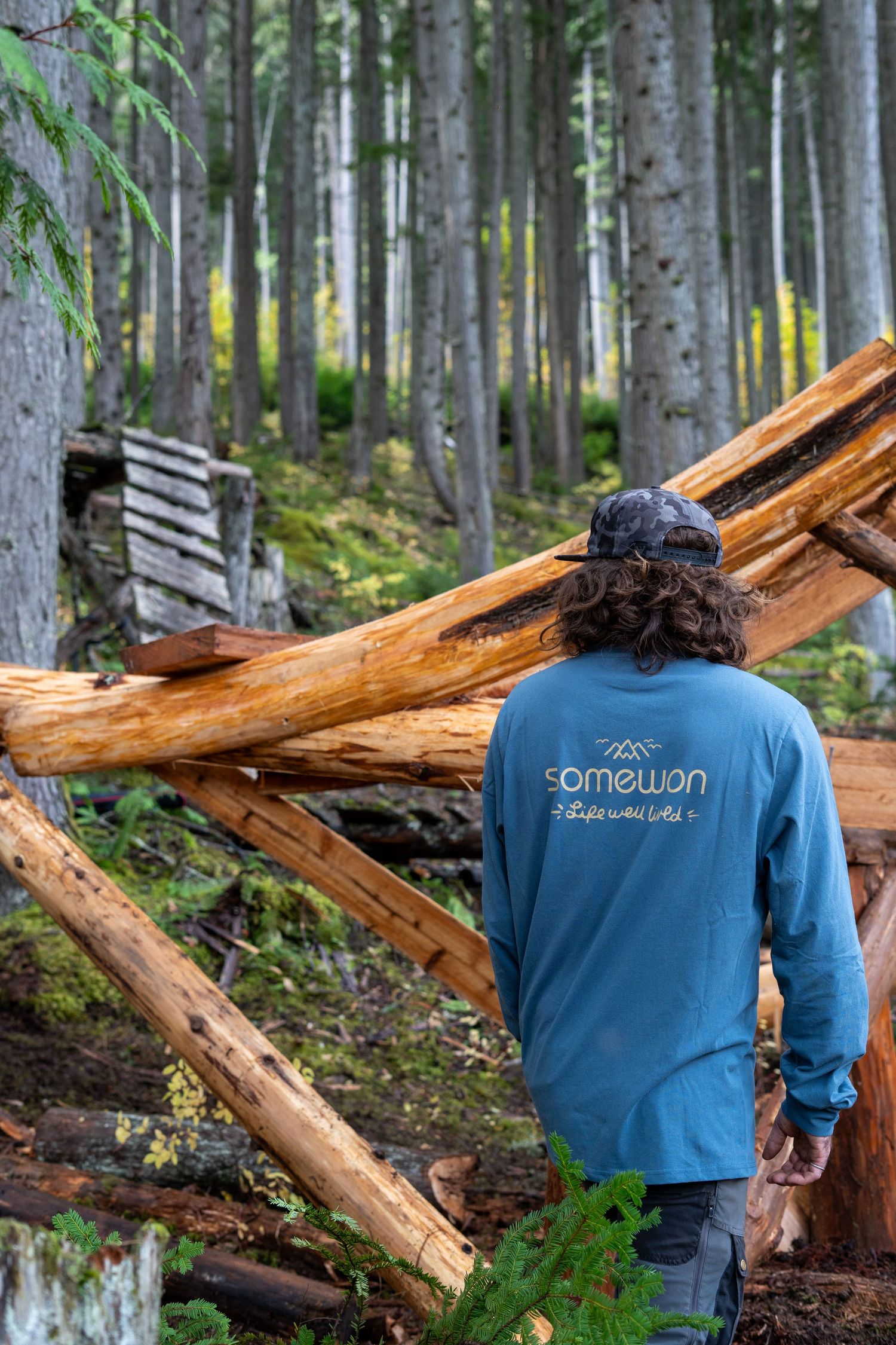 Revelstoke-based apparel brand lifestyle shoot in forest setting