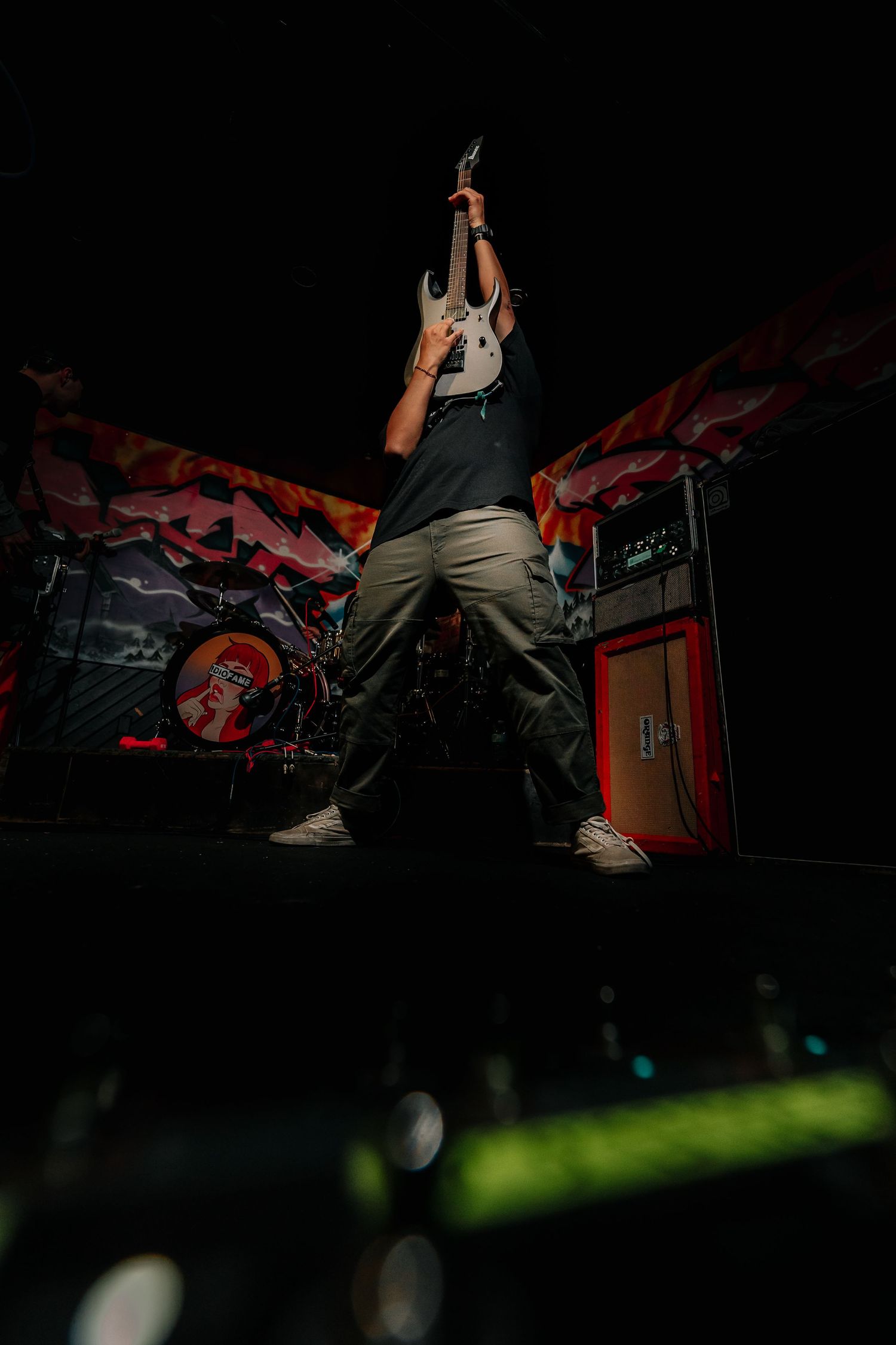 Guitarist from calling all captains playing on stage at The Last Drop in Revelstoke Live event photography Revelstoke, concert and festival