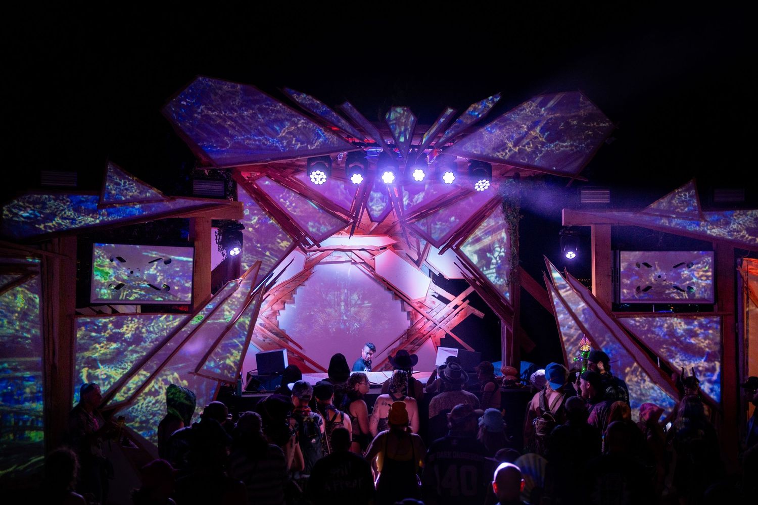 Wicked woods 2025 stages photography at event by mike graves Revelstoke BC event photographer, music festival photography,