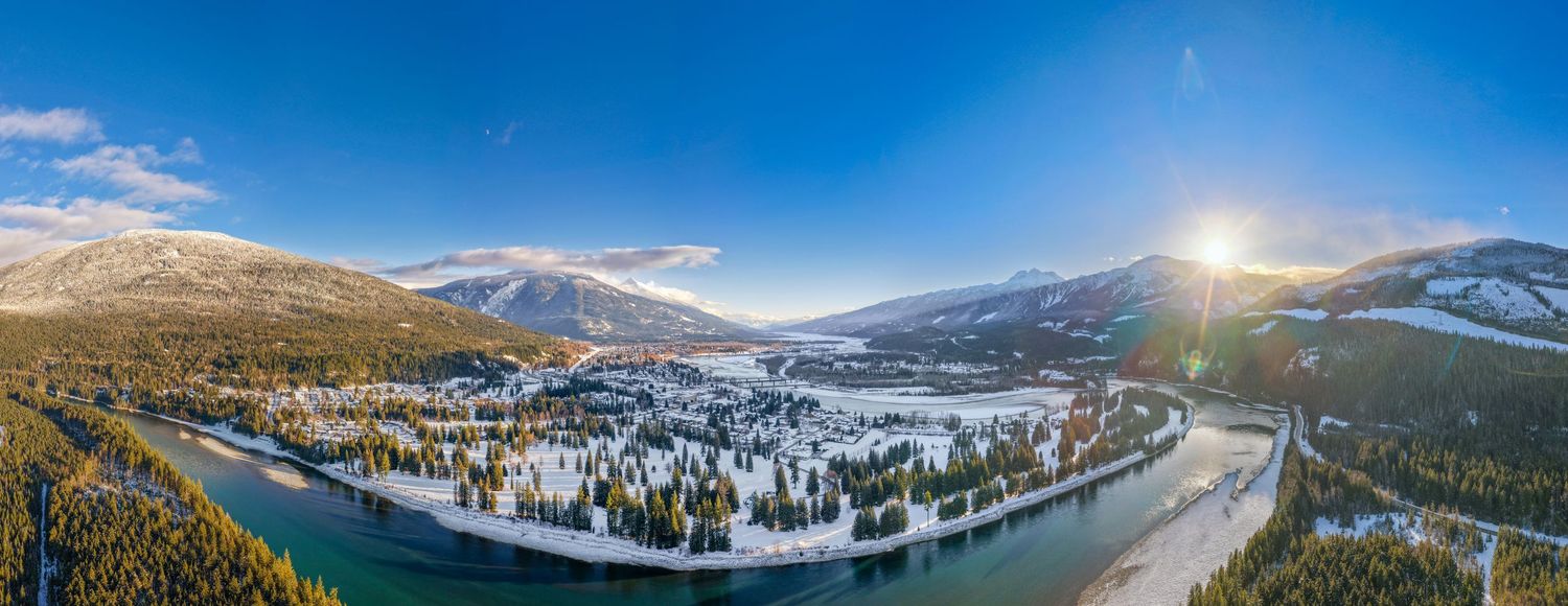 Revelstoke beautiful sunny day drone photography by mike graves  Revelstoke videography services, professional video production, cinematic b