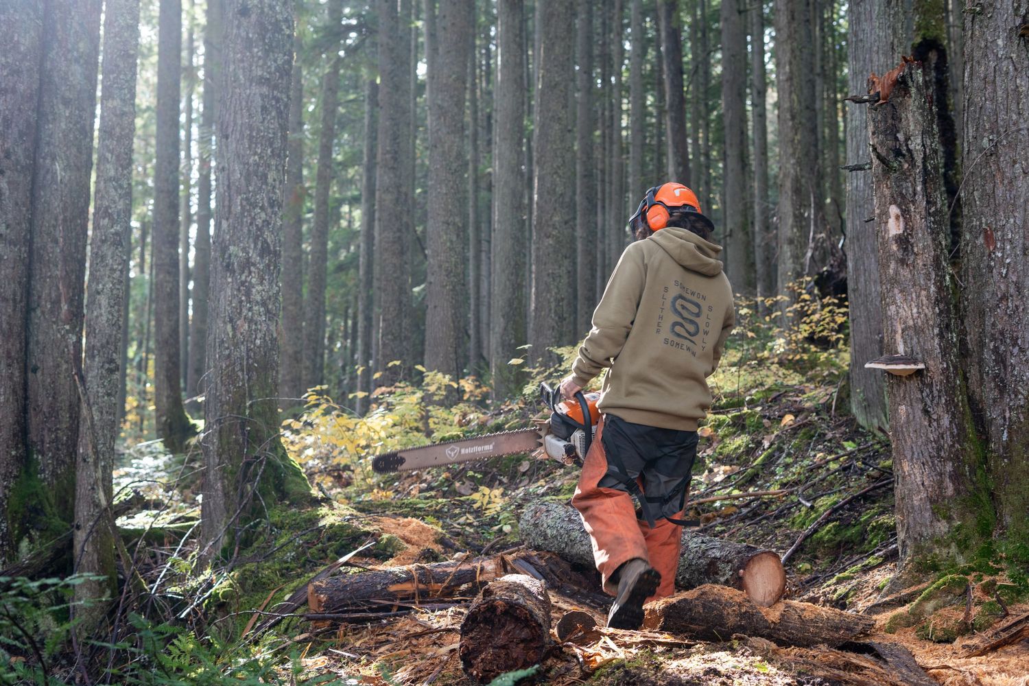 Revelstoke-based apparel brand lifestyle shoot in forest setting