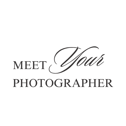Elegant typography logo reading Meet Your Photographer in mixed serif and script fonts.