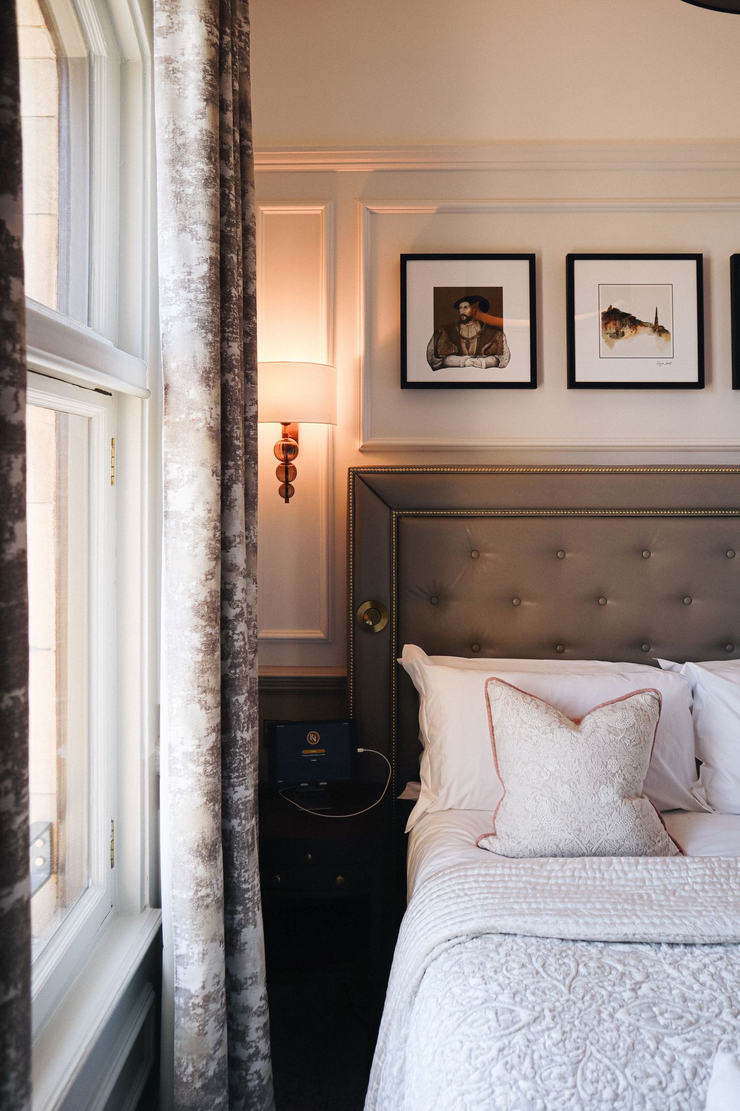 Details of the bedroom interior in Righ Properties, Edinburgh