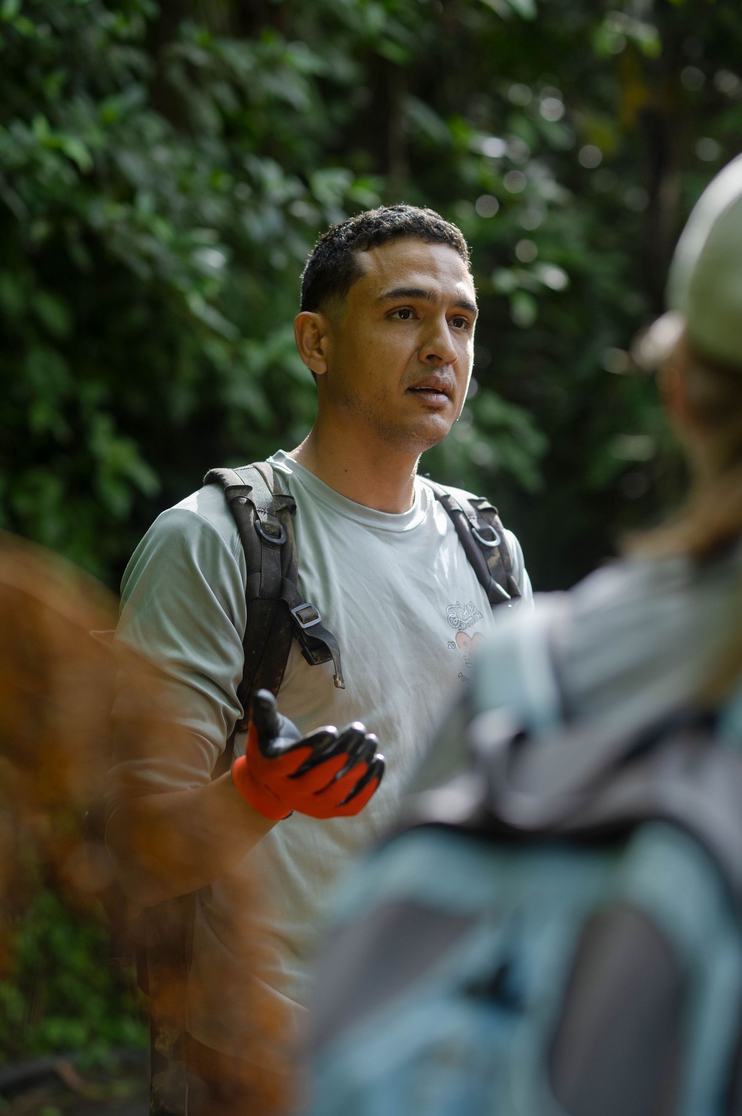 Love in motion Trail director speaking to trail volunteers El Yunque