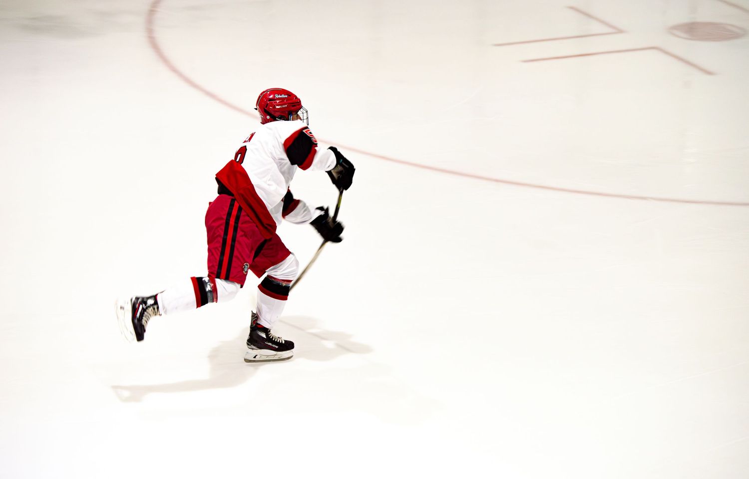 Ice hockey player during game