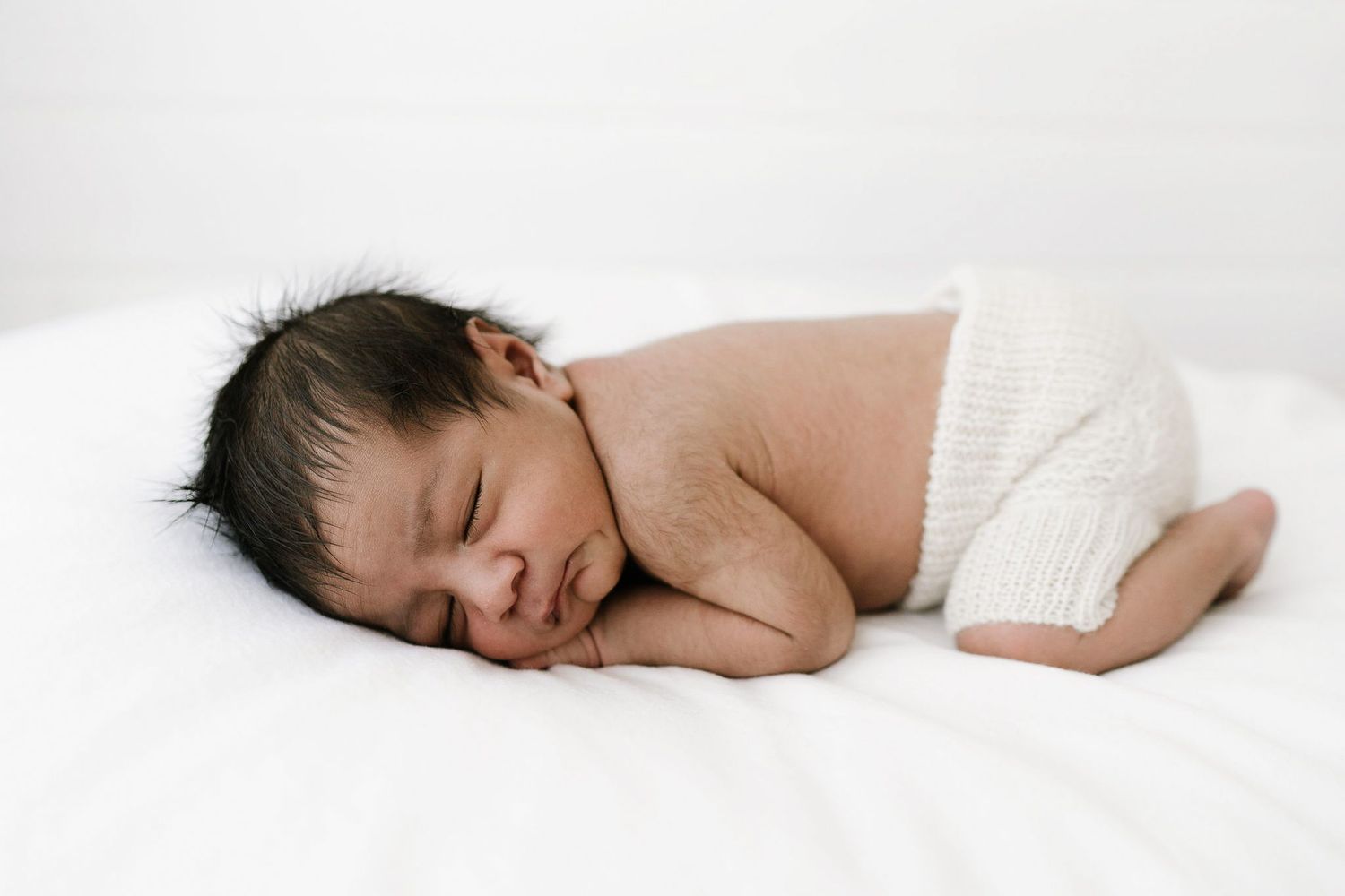newborn sleeping baby during studio session in Auckland
