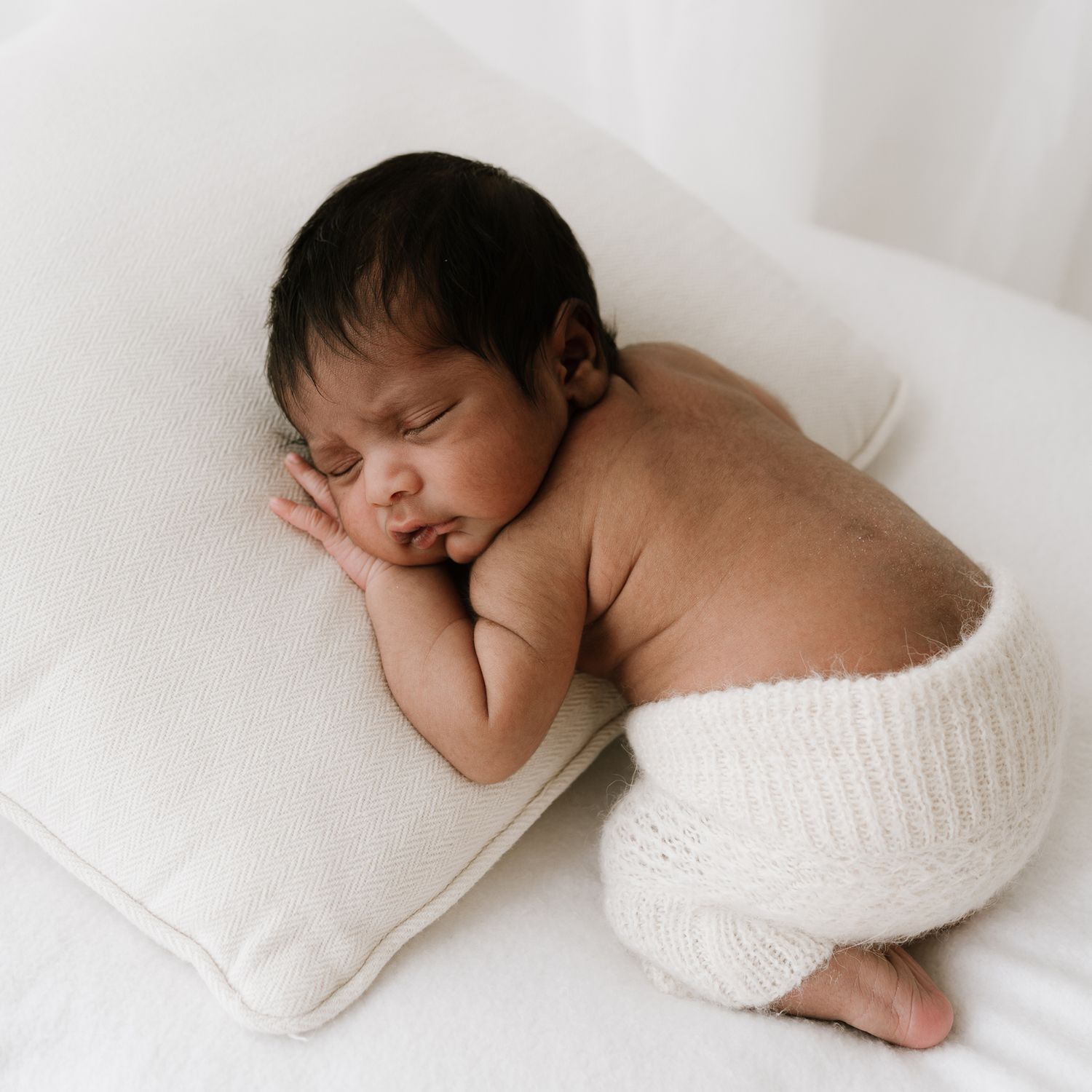 newborn sleeping baby during studio session in Auckland