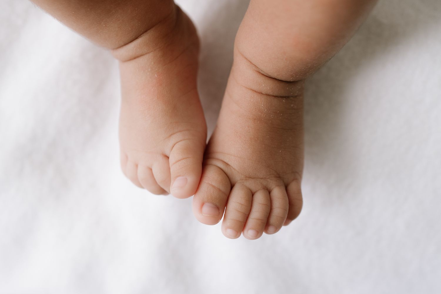 close up of baby toes