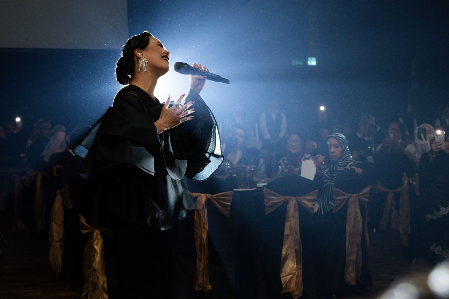 Singer singing on an event