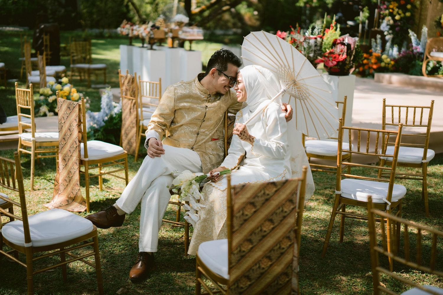 wedding photoshoot of a couple doing intimate pose