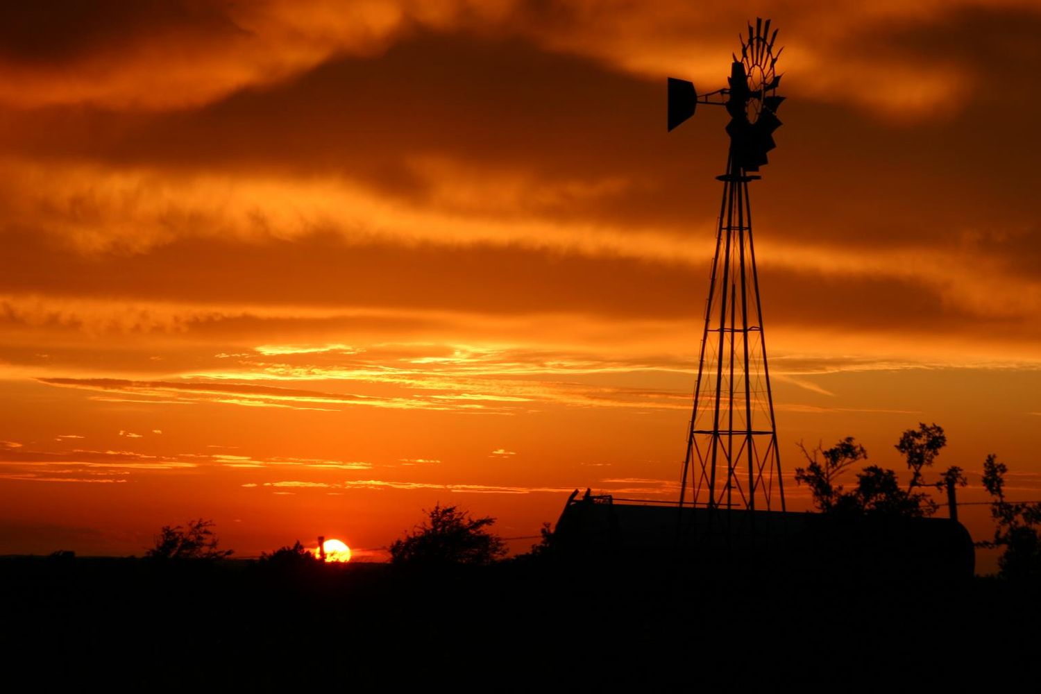 Windmill and Sunset