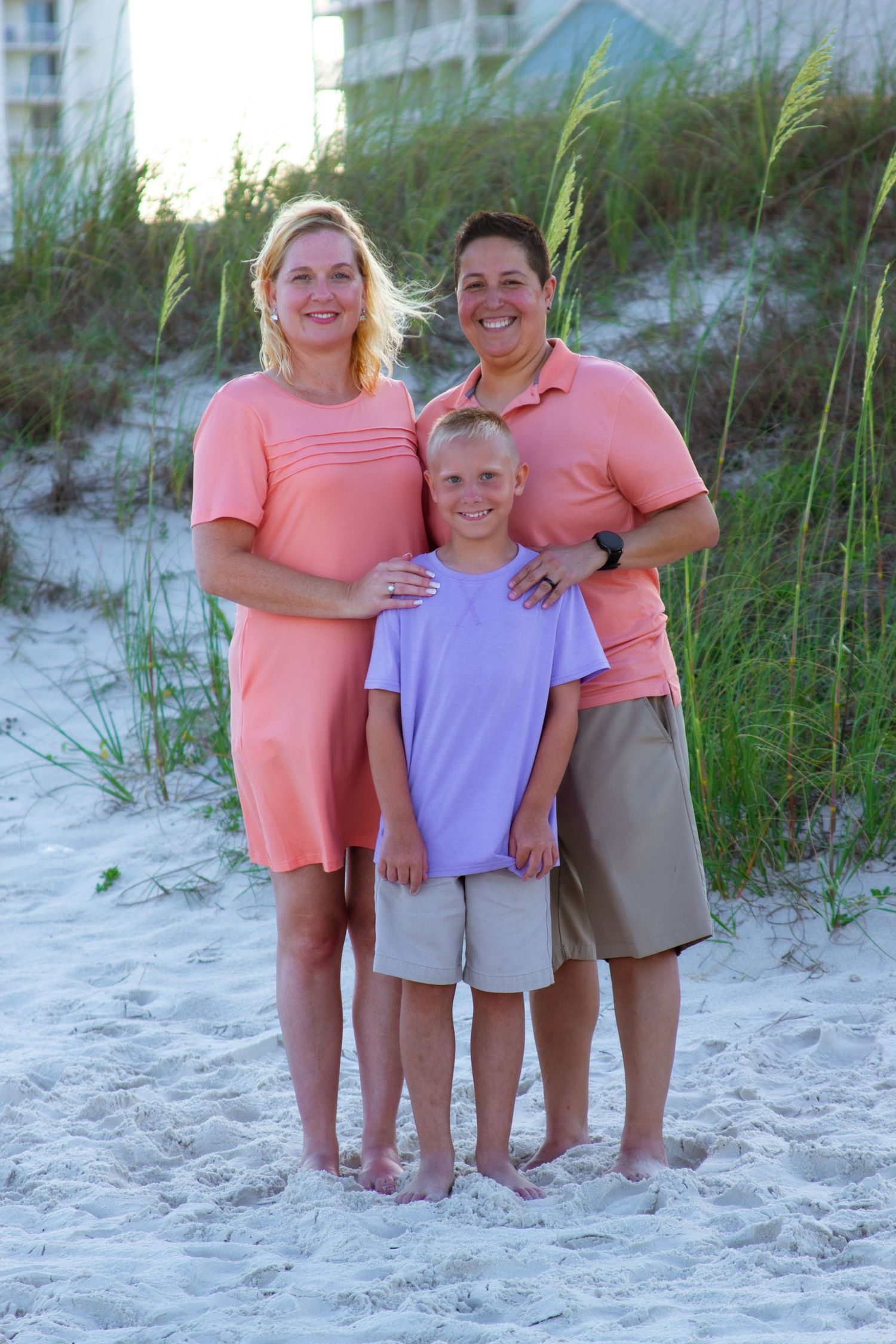 Family on beach