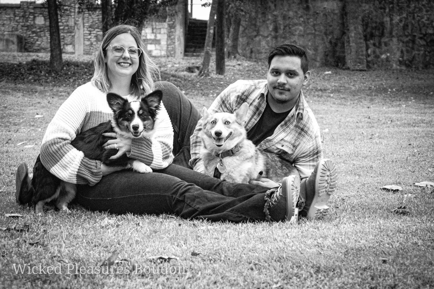 B&W doggo mom and dad