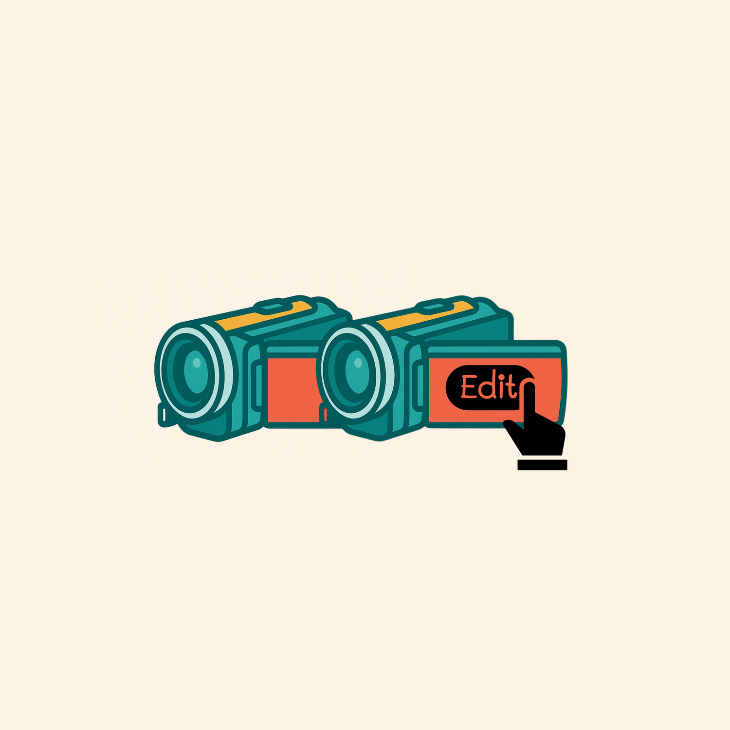 2 Camera hire and nostalgic edit for DIY wedding video magic with retro camcorder camera hire