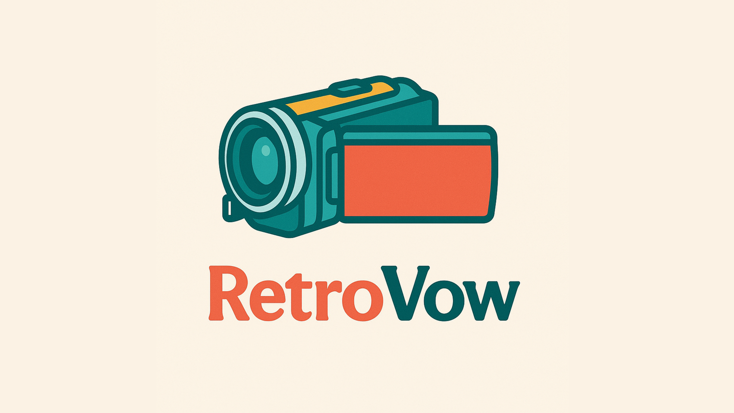 RetroVow Logo Delivery for DIY wedding video magic with retro camcorder camera hire