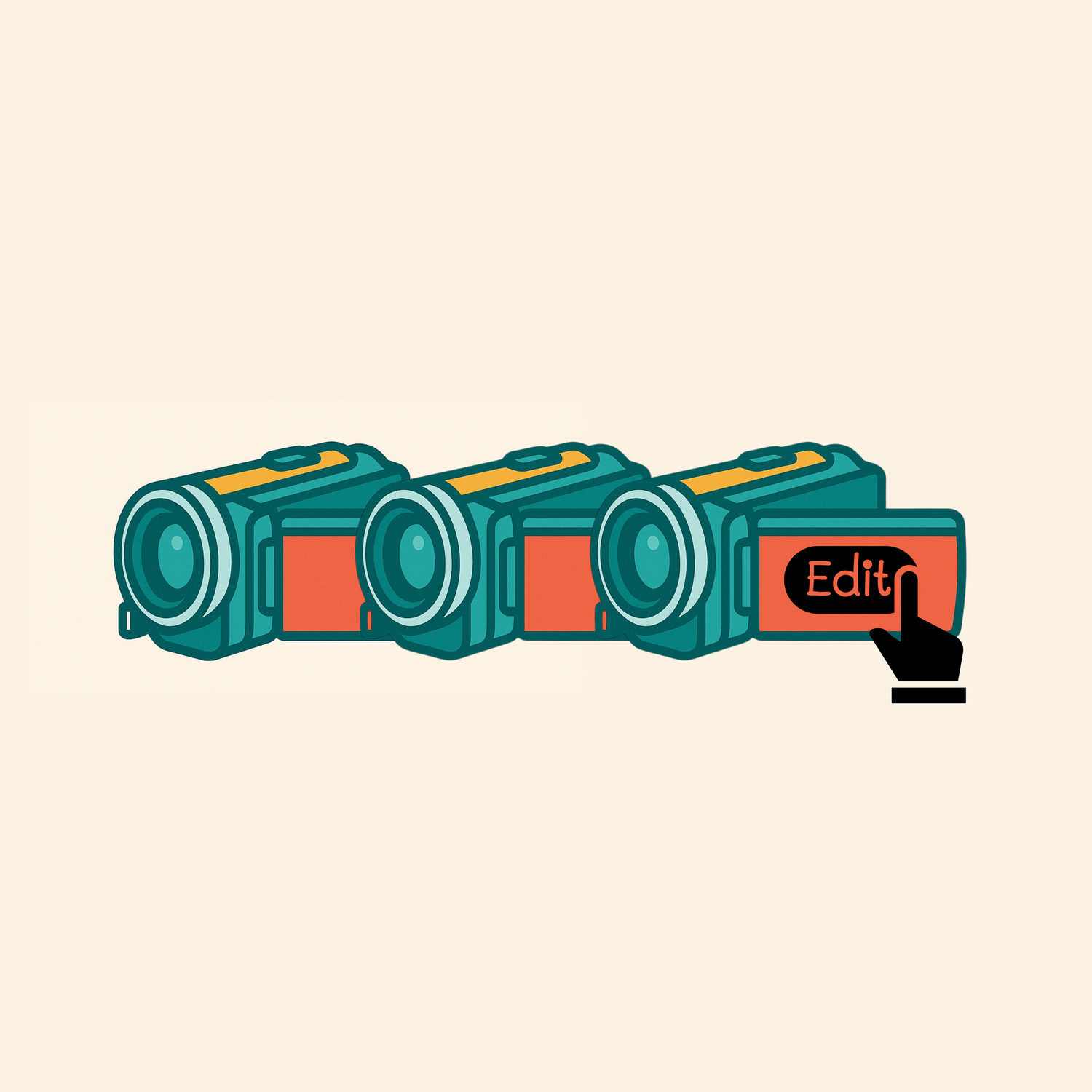 3 Camera hire and nostalgic edit for DIY wedding video magic with retro camcorder camera hire