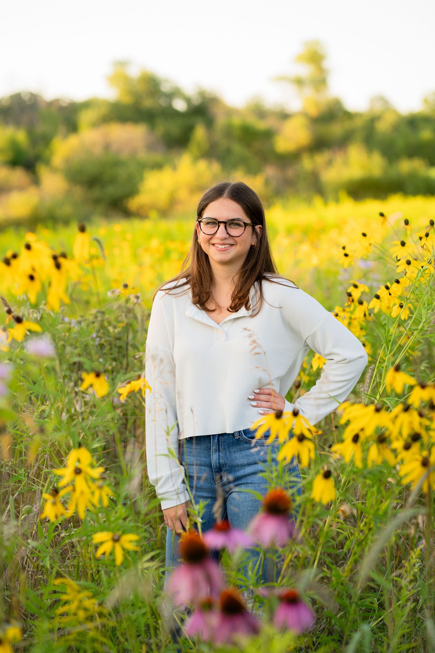 Wildflower Senior photography West Bend Wisconsin Best senior photographer in Washington County Wisconsin Flowers Field Senior girl