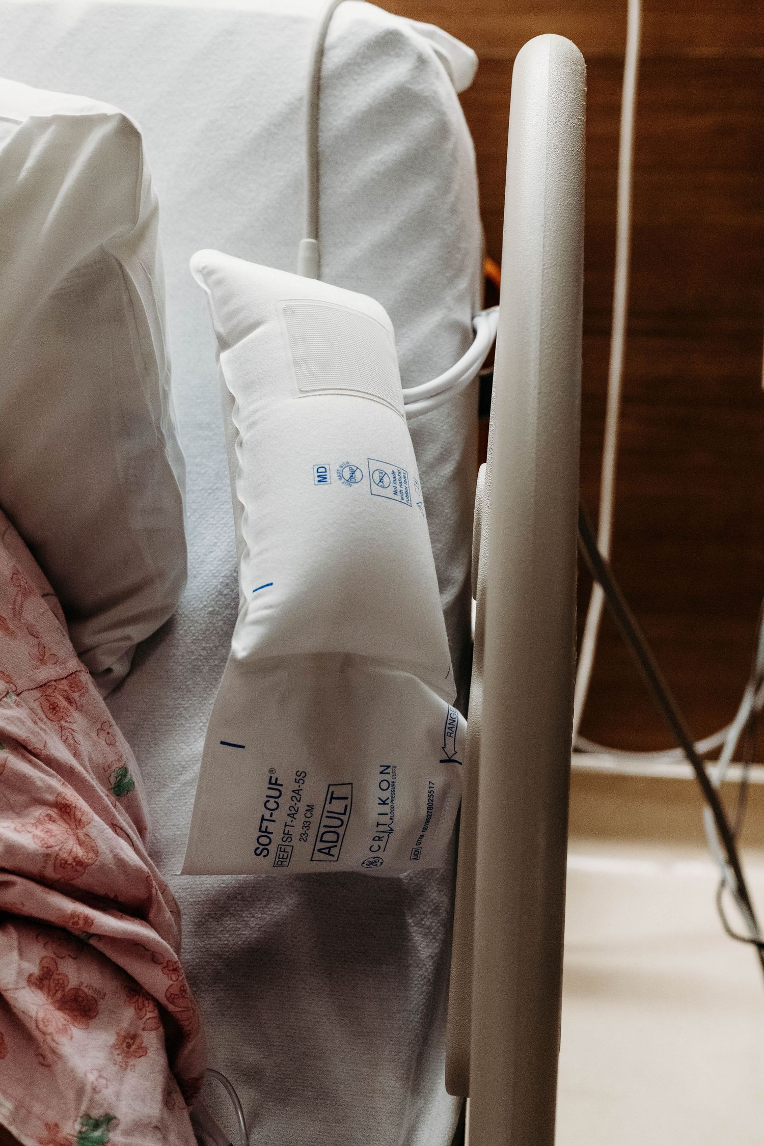an arm pressure cuff blown all the way up because it isn't on an arm