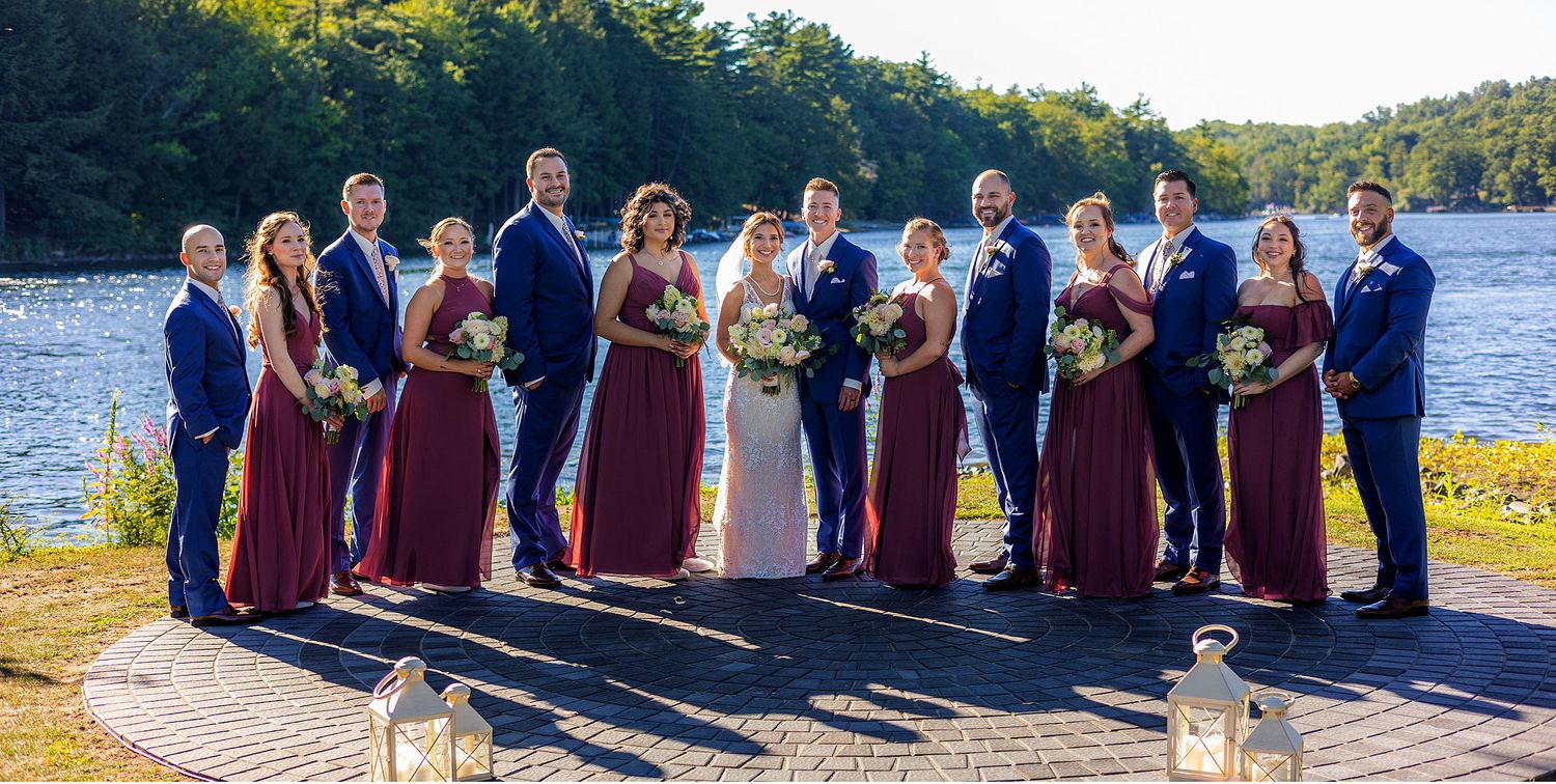 Old Daley on Crooked Lake Wedding full bridal party